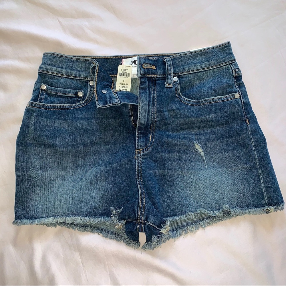 NEW Victoria Secret High-Wasted Denim Shirts size8